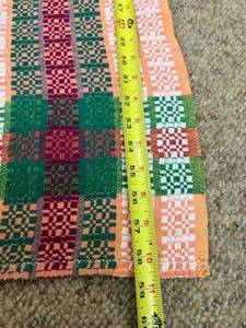 Interesting Stitched Check Patterned Carpet Throw Rug Perhaps