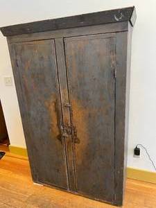 This Antique Cabinet Is Simply AMAZING Primitive Original Paint Bluish Gray Farmhouse Style Large Storage Cupboard Ooozing With Charm &amp Rustic Flair&nbsp