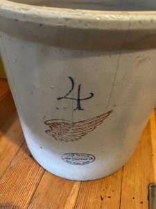 WOW Vintage Union Stoneware Company Red Wing Number 4 Crock - 4 Gallon