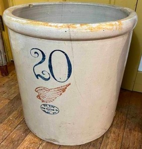 Early 1900s Union Stoneware Red Wing Huge Number 20 Crock - 20 Gallons - Please Note 1st Picture Is A Stock Photo To Show Size Of The 20 Gallon Crock However The Rest Of The Pictures Are The Actual Crock You Are Bidding On
