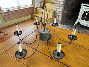 Antique Primitive Chandelier - Works -&nbspFeatured &amp Pictured In The Strib (StarTribune)&nbspArticle From 1986