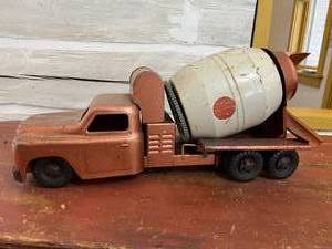Vintage Structo Cement Mixer Concrete Toy&nbspTruck&nbsp1950s PRESSED STEEL COPPER 21