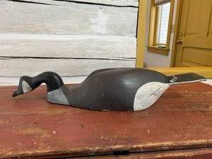 Hand Painted Antique Large Wood Goose Decoy - Books Not Included
