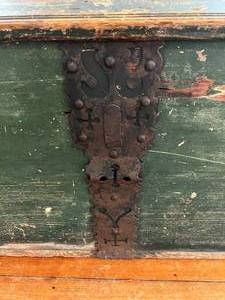 WOWOW Antique Wooden Storage Trunk Chest With Inside Storage Box - Look At The Front Metal Details&nbsp Truly FANTASTIC