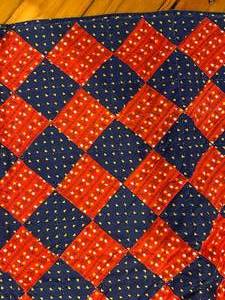 Darling Vintage Handmade Checker Heart Patterned Quilt For Child 2 x 2