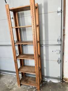 Rare High Quality FurnitureCabinet Makers Habersham Plantation Antique Handcrafted Pantry Shelving or Bookcase With Beautiful Carved Wheat Accents - Matches The Cabinet In Lot 7&nbsp