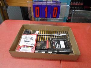 lot 10 image: Flat of misc auto brake tool parts. As shown.