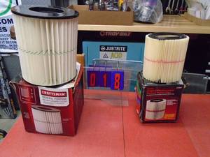 lot 18 image: Qty of 2 new Craftsman wetdry vacuum filters. As shown.