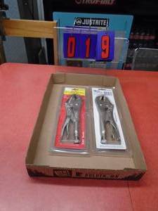 lot 19 image: New flat of 2 10 locking pliers. As shown.