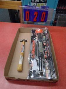 lot 20 image: Flat with Remington powder driver & ball pen hammer. As shown.