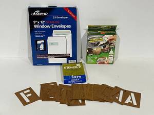 lot 78 image: Stencils, Mighty Mendit, and Envelopes