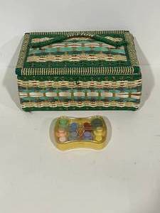 lot 80 image: Sewing Storage Box and Items