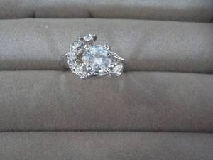 Cubic Zirconia Ring with Rhinestone...