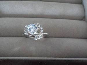 Cubic Zirconia Ring with Rhinestone...