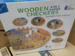 Wooden Checkers 6 in 1 Game...