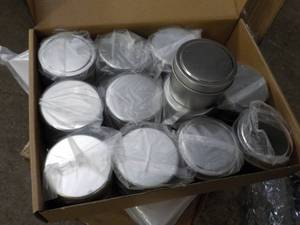24 Metal Cannisters with Lids 4 oz ...