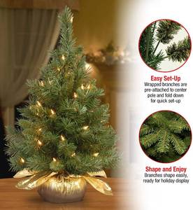 National Tree Company Pre-lit 2 Majestic Fir Christmas Tree wCloth Bag Base