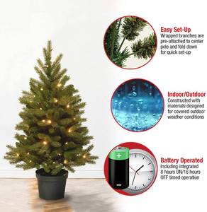 National Tree Company 3 Jersey Frasier Fir Christmas Tree wPre-Strung White LED Lights and Pot Base