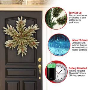 National Tree Company 32 Pre-Lit Dunhill Fir Christmas Star Wreath