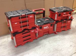 lot 4 image: Lot of Assorted Mixed Miluwakee Packout Tool Boxes Customer Returns See Pictures