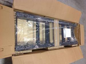 lot 7 image: 6 ft. Adjustable Height Solid Wood Top Workbench in Black for Heavy Duty Welded Steel Garage Storage System by Husky Customer Returns See Pictures