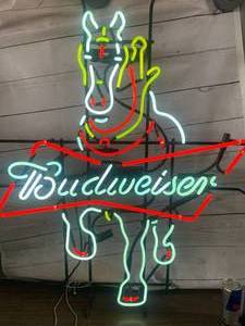 lot 20 image: Budweiser Clydesdale Neon Sign 30 x 36 inches