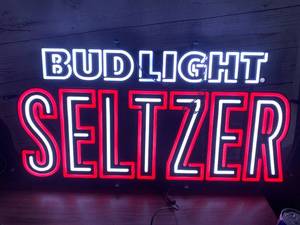 lot 53 image: Bud Light Seltzer Color Changing Sign 16 X 31  inches