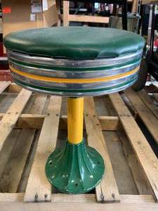 lot 57 image: Vintage NDSU Atlantic Bison Swivel Chair  Stool  18  tall