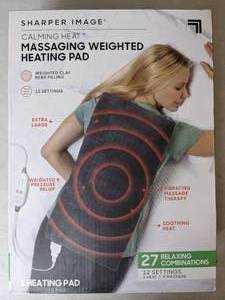 lot 174 image: Sharper Image Calming Heat Massaging Weighted Heating Pad - N