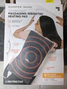 lot 109 image: Sharper Image Calming Heat Massaging Weighted Heating Pad - N