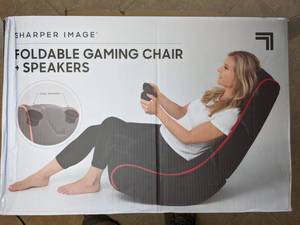 lot 99 image: Sharper Image Foldable Gaming Chair with Onboard Speakers - N