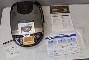 lot 97 image: Zojirushi Pressure Induction Heating Rice Cooker & Warmer, 10 Cup, Stainless Black - N