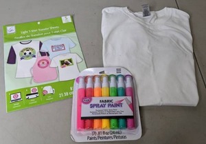 lot 363 image: Craft Supplies Tulip Fabric Spray Paint, Gildan T-Shirt, Tailor Light T-Shirt Transfer Sheets - P