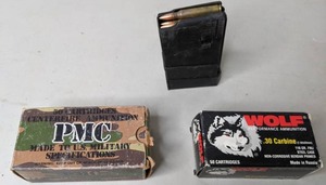 lot 389 image: PMC 30A 30 Carbine, Wolf .30 Carbine, 20 round magazine - P