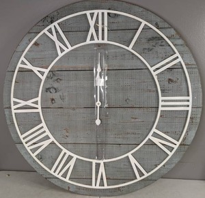lot 267 image: NBG Home Decor Co. 36 Wood Plank Wall Clock - N