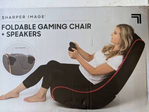 lot 160 image: Sharper Image Foldable Gaming Chair with Onboard Speakers - N