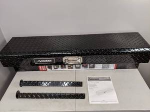lot 4 image: New Husky Truck Tool Box 48 Aluminum Side Mount Black Mechanics Toolbox Cabinet - N