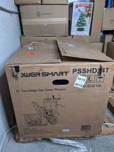 lot 3 image: PowerSmart 24 2-Stage Electric Start Gas Snow Blower with LED Light - N