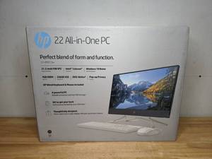 lot 8 image: Brand New HP 22-df0013w 21.5 AIO Computer G5905T 4GB 256GB W10H Night Blue - T