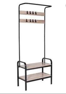 lot 194 image: Honey-Can-Do Entryway Organizer with Hooks and Shoe Storage - N
