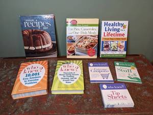 lot 310 image: Variety of Books. Cook Books, Healthy Living, Who Knew, Extreme Coupons & Free Stuff - W