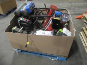 lot 204 image: MIXED PALLET OF MISCELLANEOUS SMALL COMPRESSERS, SNOWBLOWER AND MORE - FOR PARTSRESTORE