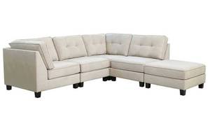 lot 111 image: Abbyson Furniture Maddox Modular Sectional (Corner ChairWedge Pc Only) Model KY-392-IVY-5PC