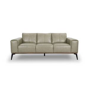 lot 133 image: Haaken Furniture Mallorca 86 Genuine Leather Square Arm Sofa Model 45050002 (upholstery Needs Cleaning)
