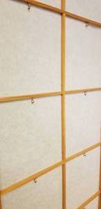 lot 22 image: Three Panel Rice Paper Room Divider Privacy Screen, a