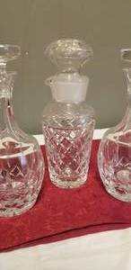 lot 41 image: Lead Glass Crystal Decanter Collection, set of 3