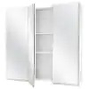 lot 24 image: Glacier Bay 30-38 in. W x 30-316 in. H Frameless Surface-Mount Tri-View Bathroom Medicine Cabinet