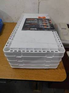 lot 26 image: White Solid Plastic Easily Assembled Light Duty Shelving Unit 24 in. L x 12 in. W x 48 in. H