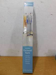 lot 40 image: Whitmor Chrome Metal Clothes Rack 47.625 in. W x 64.5 in. H
