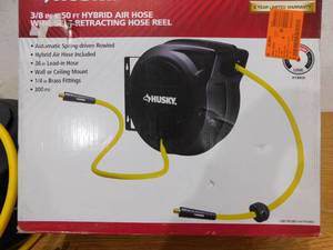 lot 12 image: Husky 38 in. x 50 ft. Hybrid Retractable Hose Reel